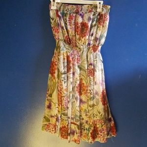 Strapless flower blouse